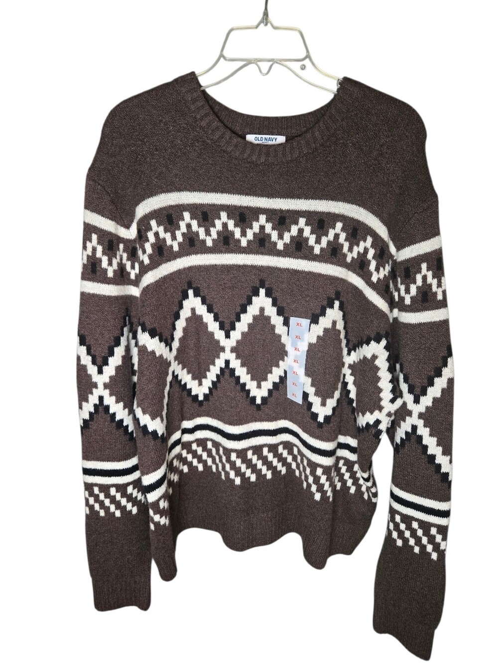 Old Navy Men's Soft Brown Pullover Sweater, XL, NWT, Cozy Casual Winter Fall